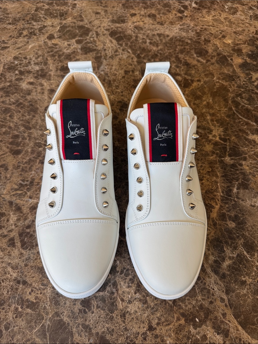 Christian Louboutin fav fique white mens sneaker trainer flats sz 36